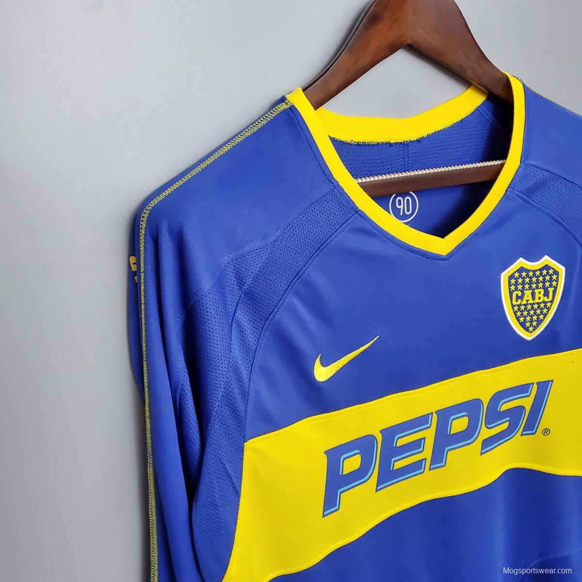 Retro Long Sleeve Boca Juniors 03/04 home Soccer Jersey