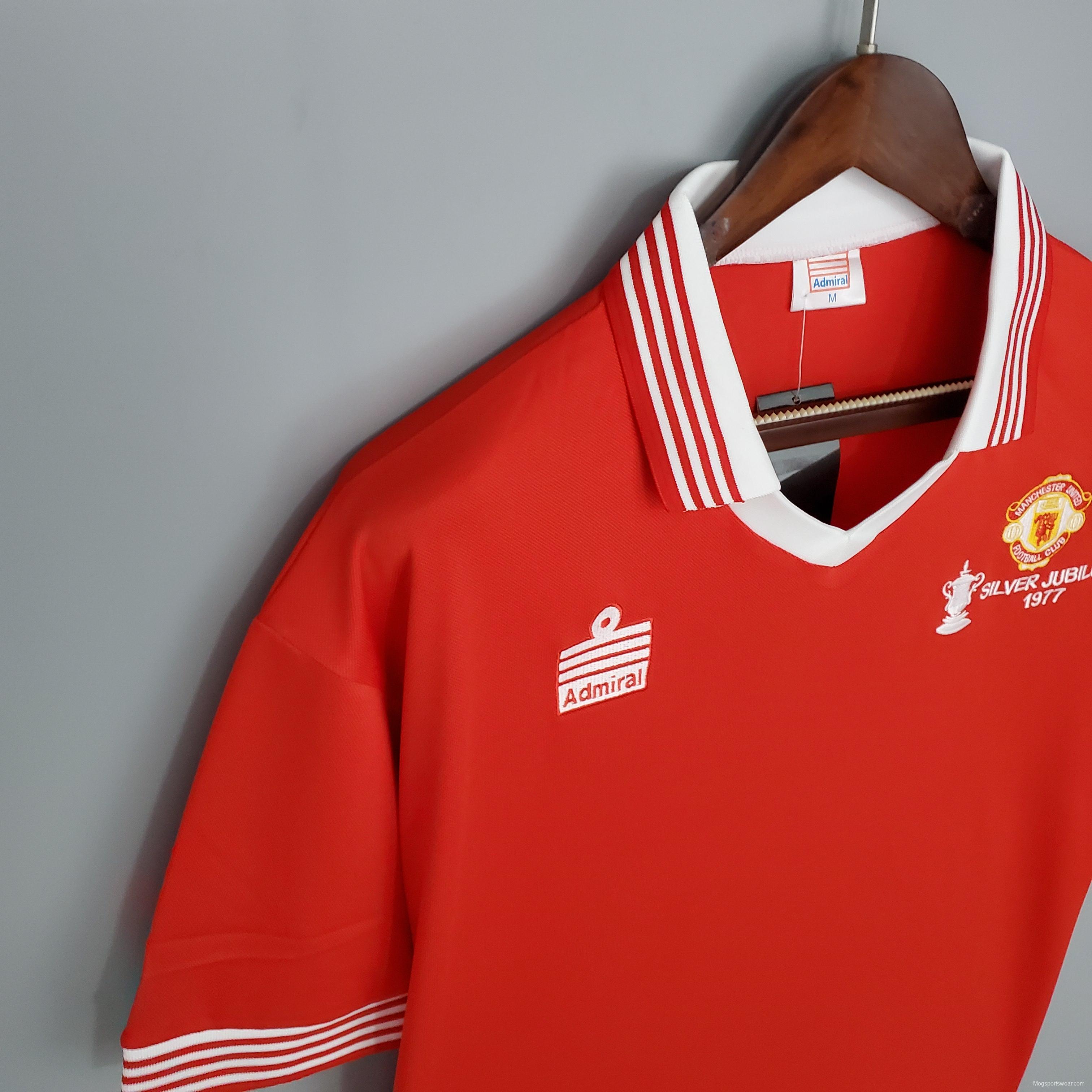 Retro Manchester United 1977 home Soccer Jersey