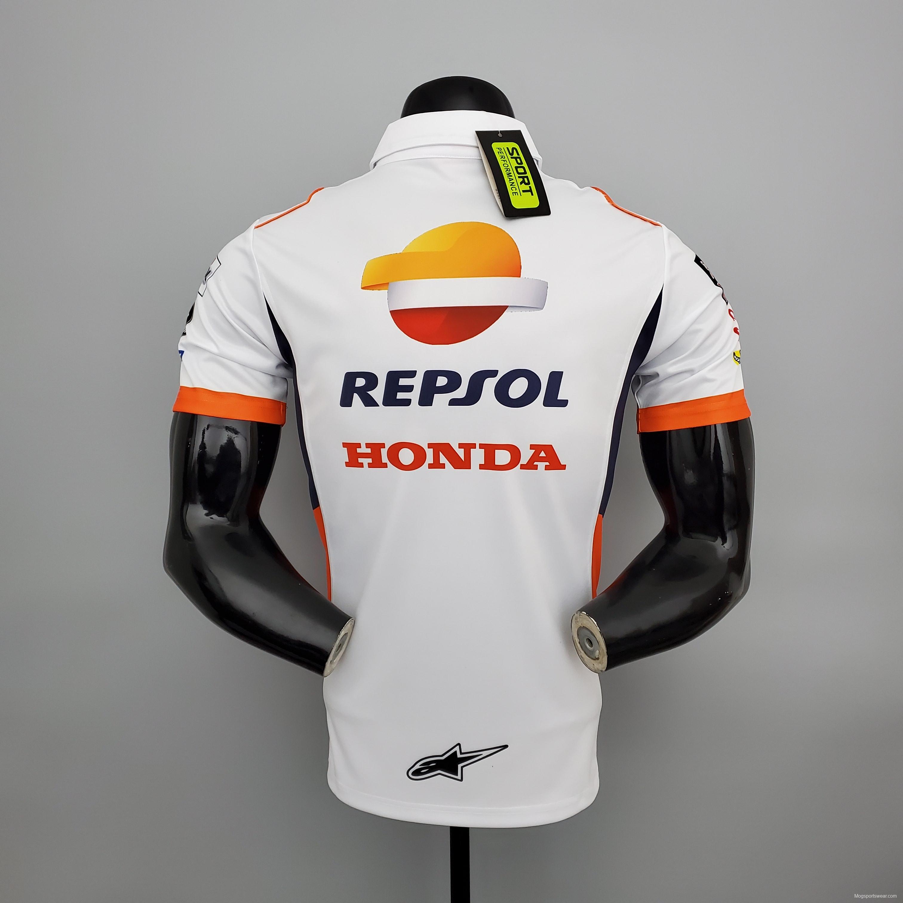 F1 Formula One Honda White S-5XL