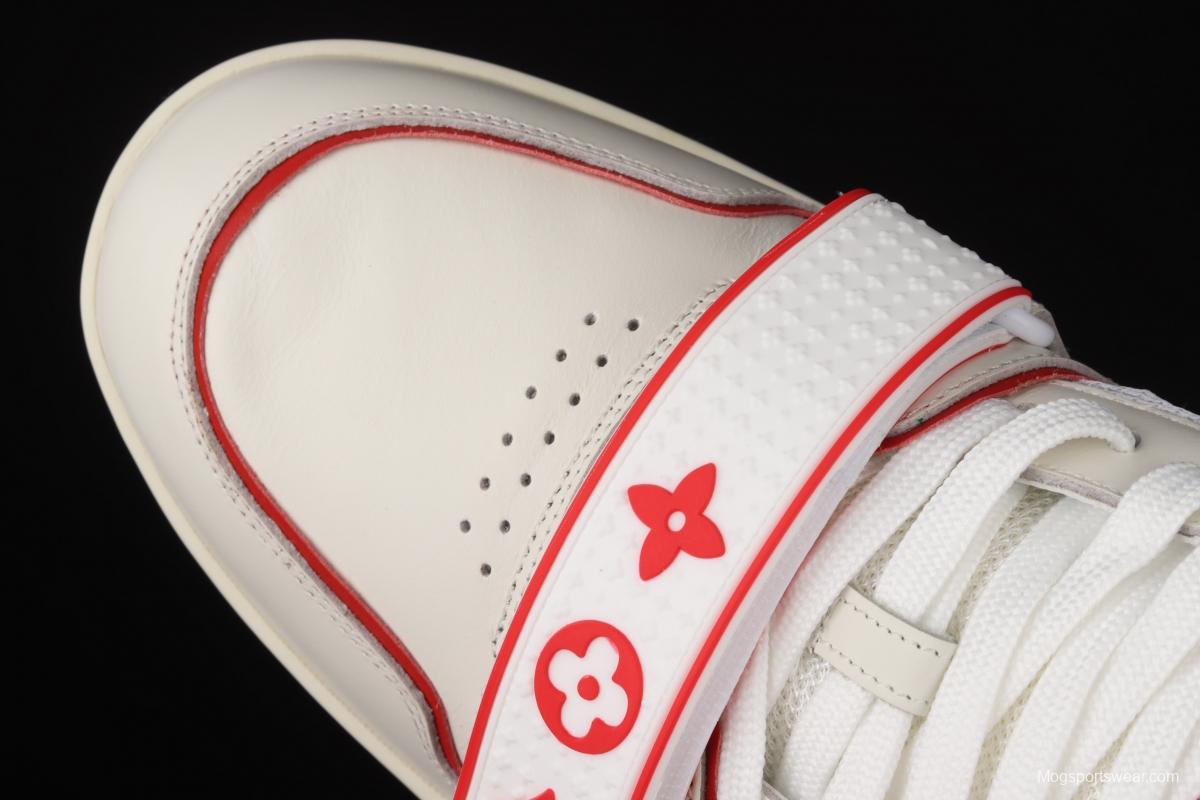 Authentic LV 2021ss early spring fashion catwalk sneakers White Red