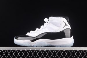 Air Jordan 11Concord 1 kangkou black and white reengraved basketball shoes 378037-100