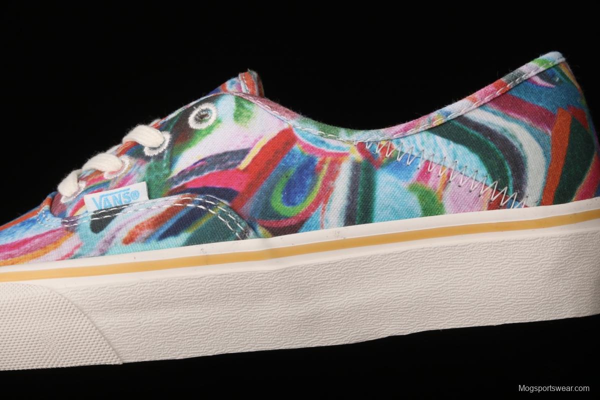 Vans Authentic SF color printing color sole environmental protection canvas board shoes VN0A3MU642D