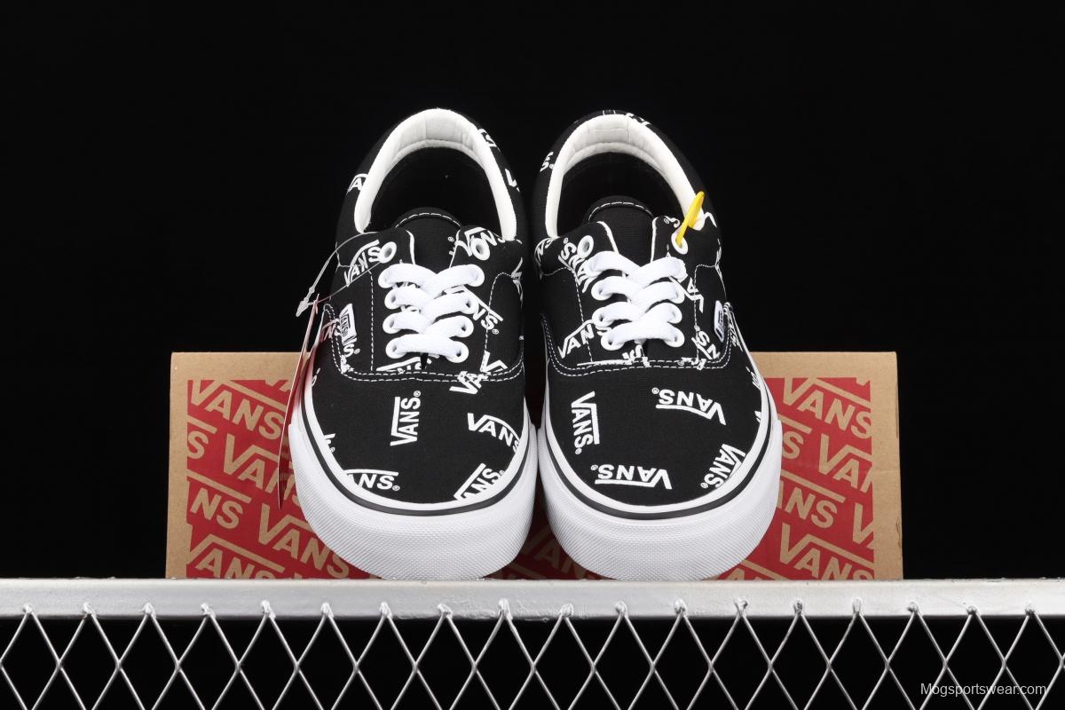 Vans Era's new classic black-and-white LOGO letter printed lightweight low-top shoes VN0A54F1QW7