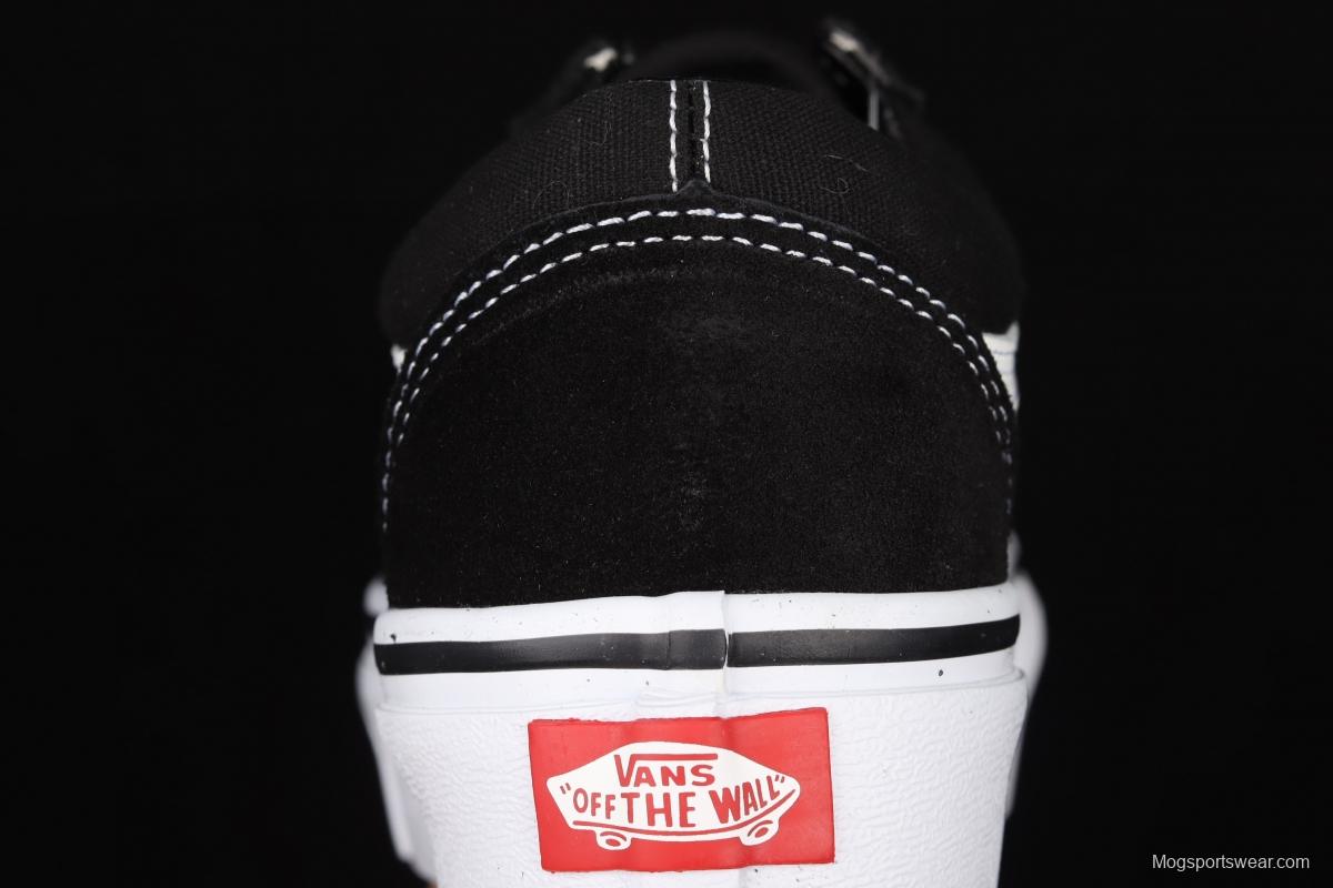 Vans Old Skool Platform classic OS black and white thick-soled low-upper shoes VN0A3B3UY28