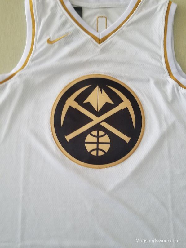 Nikola Jokic 15 White Golden Edition Jersey