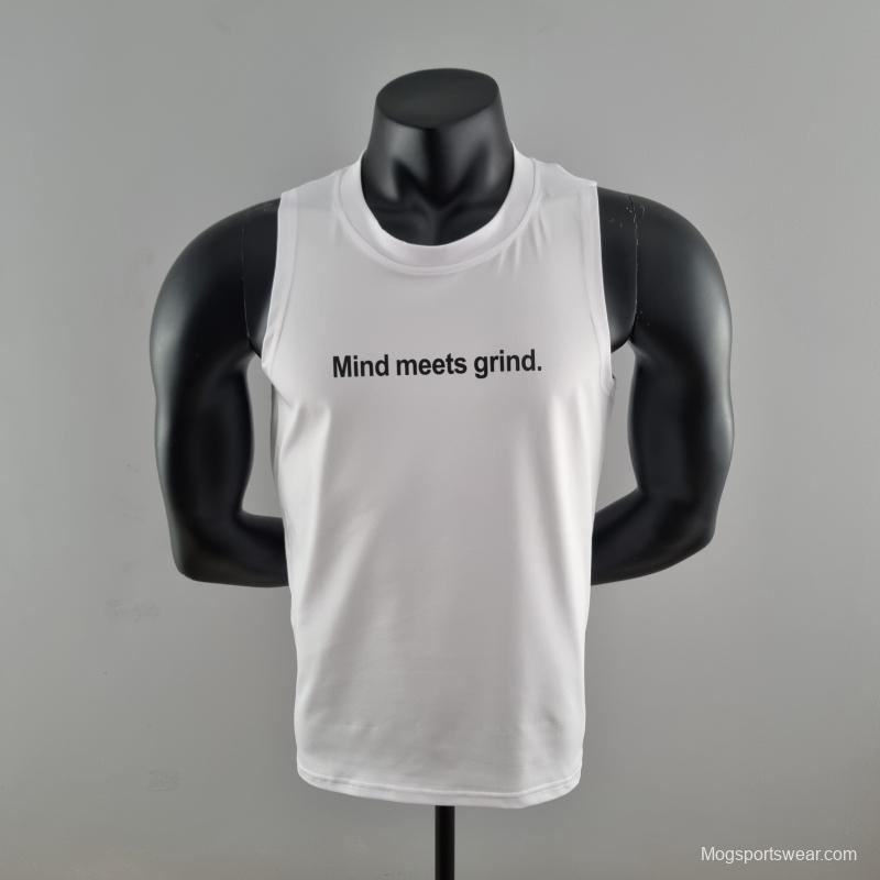 2022 Nike White Vest Shirts "Mind Meets Grind "#K000194