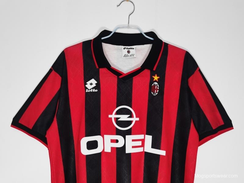 Retro 1995/96 AC Milan Home Soccer Jersey