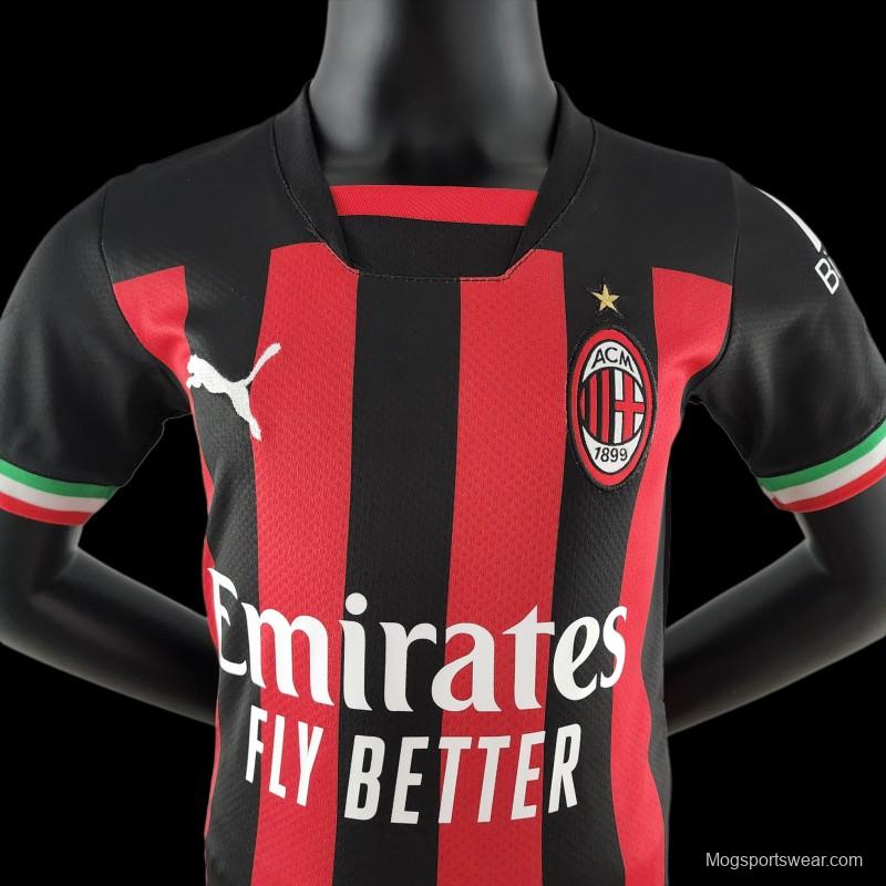 22/23 Kids AC Milan Home SIZE16-28 Soccer Jersey