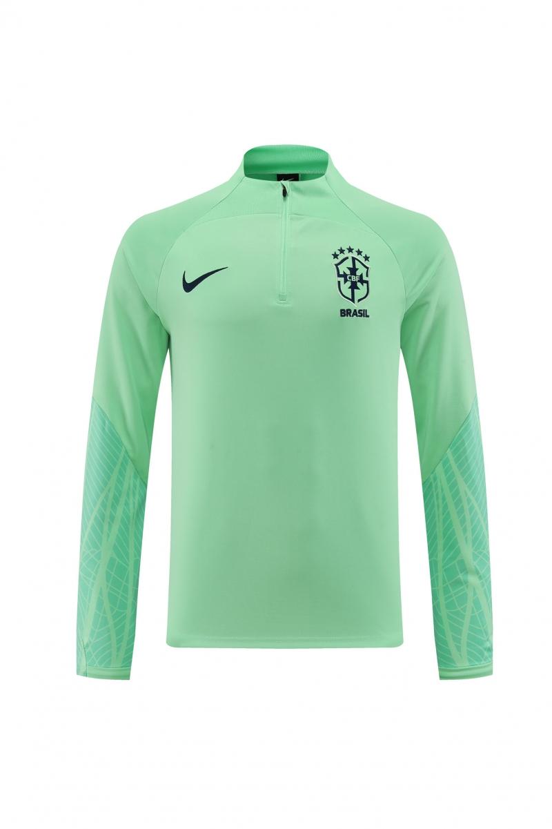 2022 Brazil Green Half Zipper Tracksuit