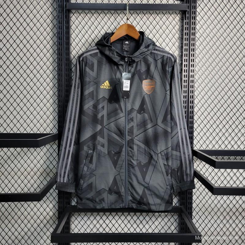 22-23 Arsenal Black Windbreaker