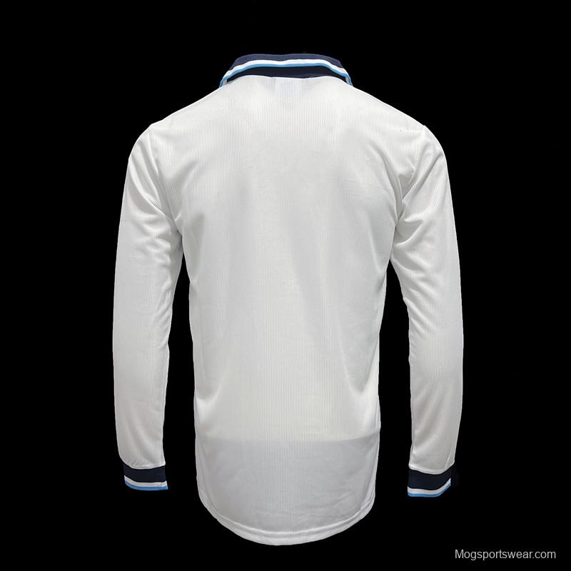 Long Sleeve Retro 1996 England Home Soccer Jersey