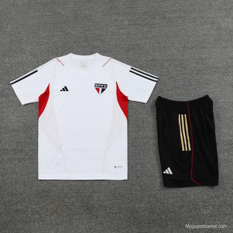 23-24 Sao Paulo White Short Sleeve Jersey+Shorts