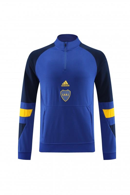 23/24 Boca Juniors Blue Black Half Zipper Hoodie Jacket +Pants