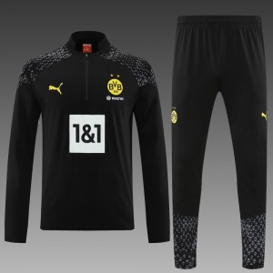 23/24 Borussia Dortmund Black Half Zipper Jacket+ Pants