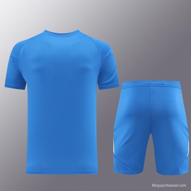 2024 Adidas Blue Short Sleeve Jersey+Shorts