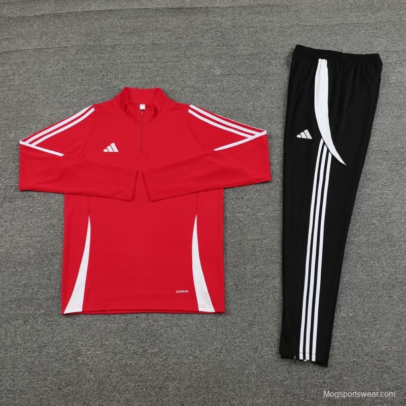 2024 Adidas Red Half Zipper Jacket+Pants