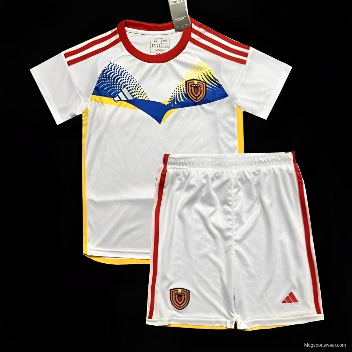 2024 Kids Venezuela Copa America Away White Jersey