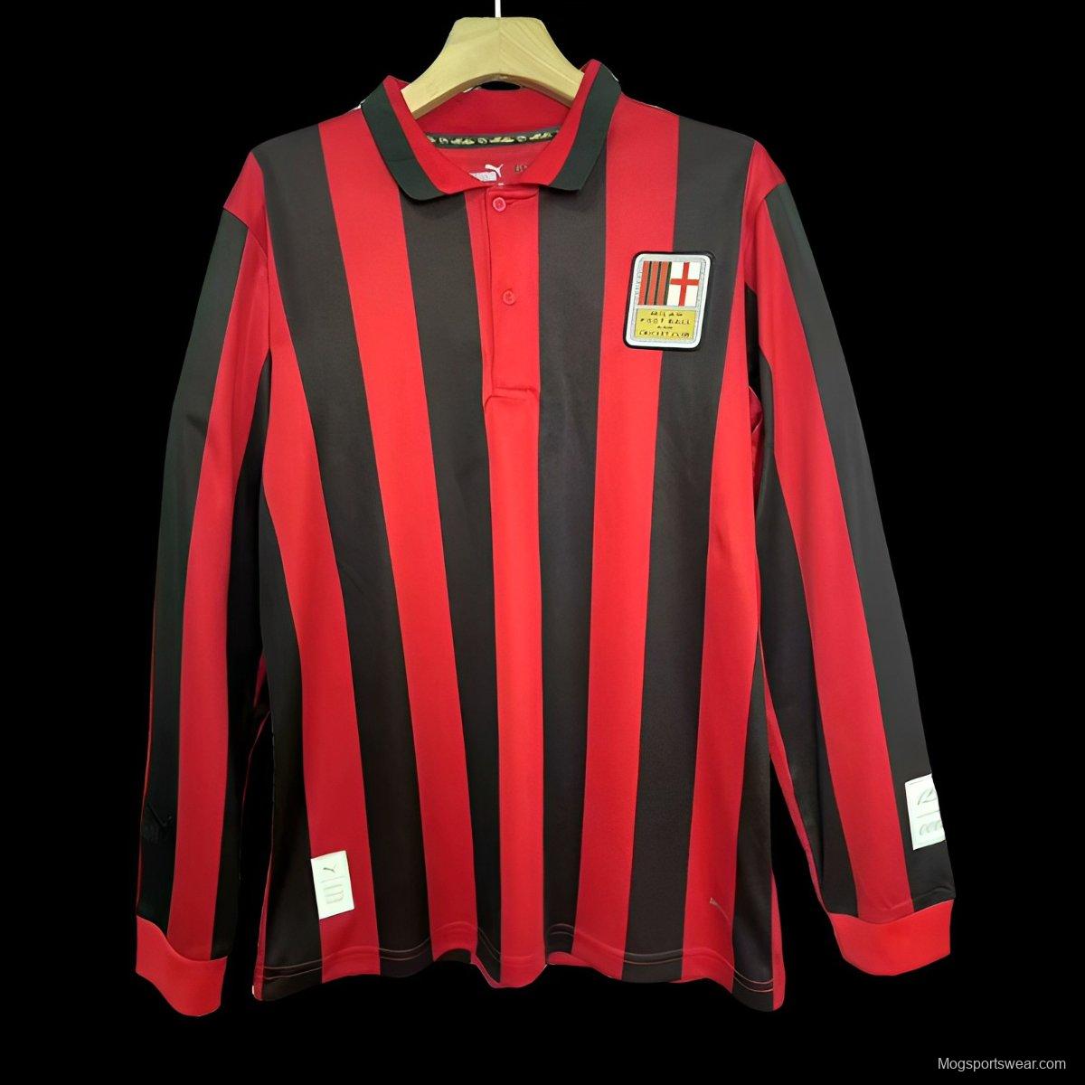 Limited Version 24/25 AC Milan Home 125Th Anniversary Long Sleeve Jersey